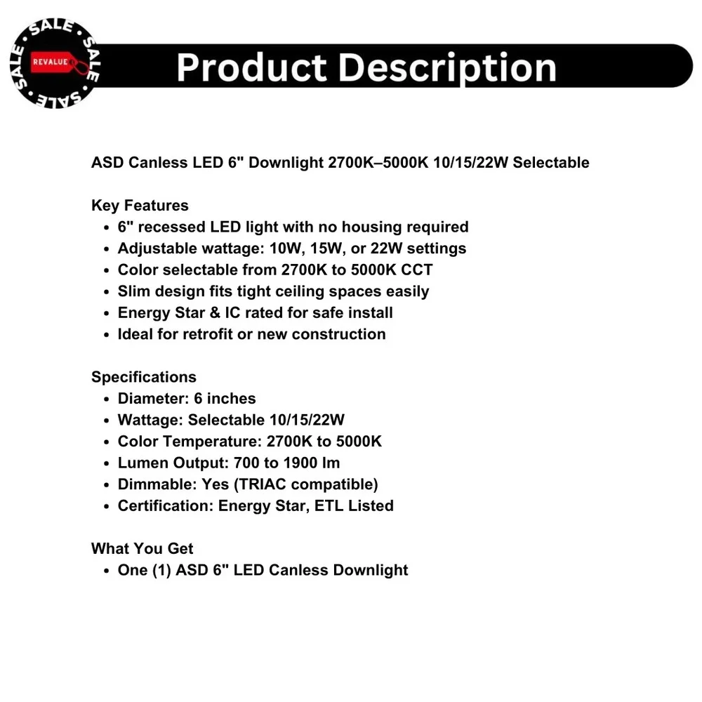 ASD‎ Canless LED 6
